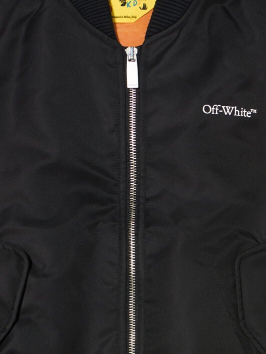 Bookish Diagonal Bomber Jacket OFF WHITE Bookish Diagonal Bomber Jacket BLACK - WHITE OBEH002F25FAB001
