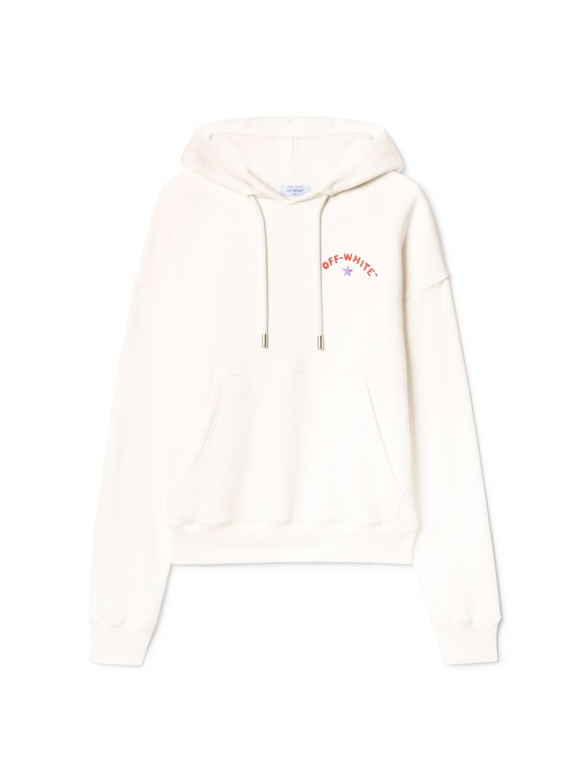 OFF WHITE Felpa Bianca Con Cappuccio E Motivo Starry Arrow BIANCO OMBB085S25FLE00D