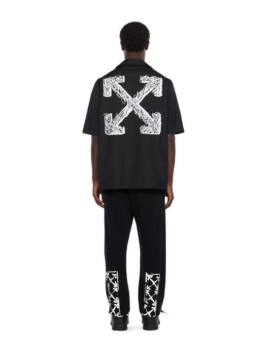 Scribble Arrow Poplin Bowling Shirt OFF WHITE Scribble Arrow Poplin Bowling Shirt BLACK - WHITE OMGG01FF25FAB004
