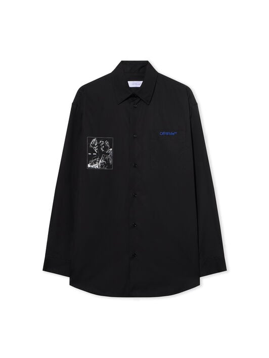 Faded Painting Over Shirt OFF WHITE Faded Painting Over Shirt BLACK - WHITE OMGE004F25FAB003