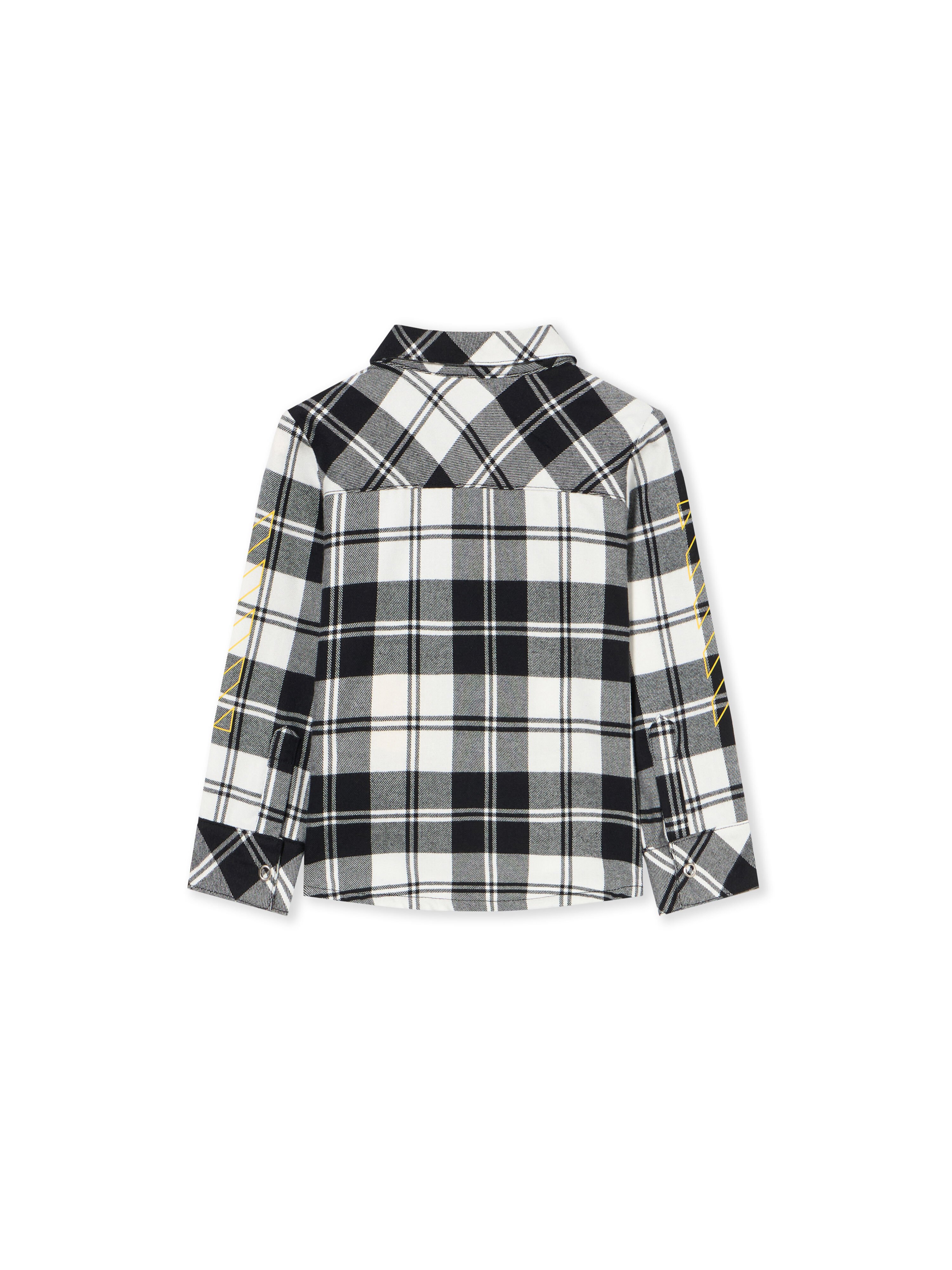 OFF WHITE Diagonal Flannel Shirt BLACK - YELLOW OBDX001F25FAB002