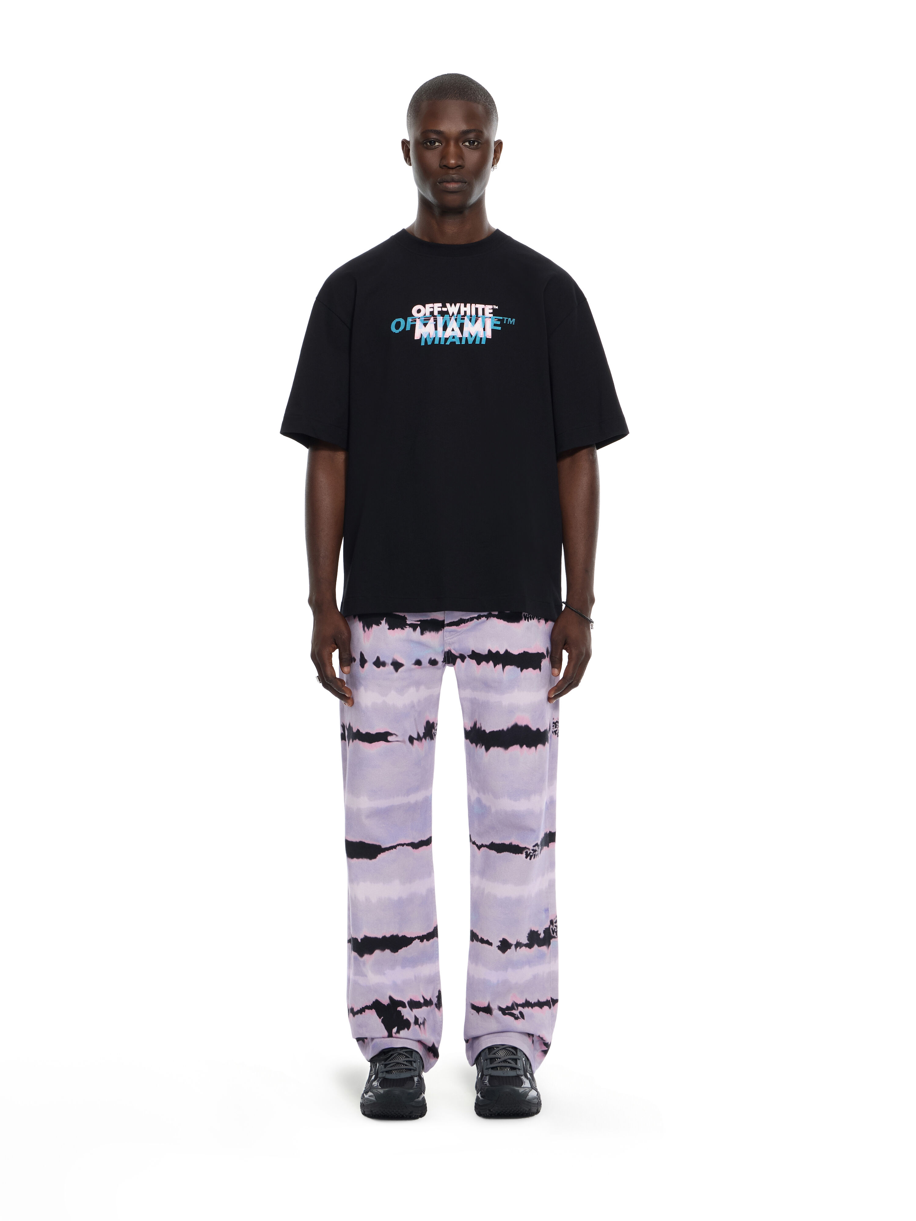 OFF WHITE Miami City Garments Skate  T-Shirt BLACK 44MAA120S26J01H