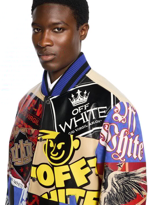 Multipatch Wool Varsity Jacket OFF WHITE Multipatch Wool Varsity Jacket MULTICOLOR - MULTICOLOR OMJA13MF25LEA001