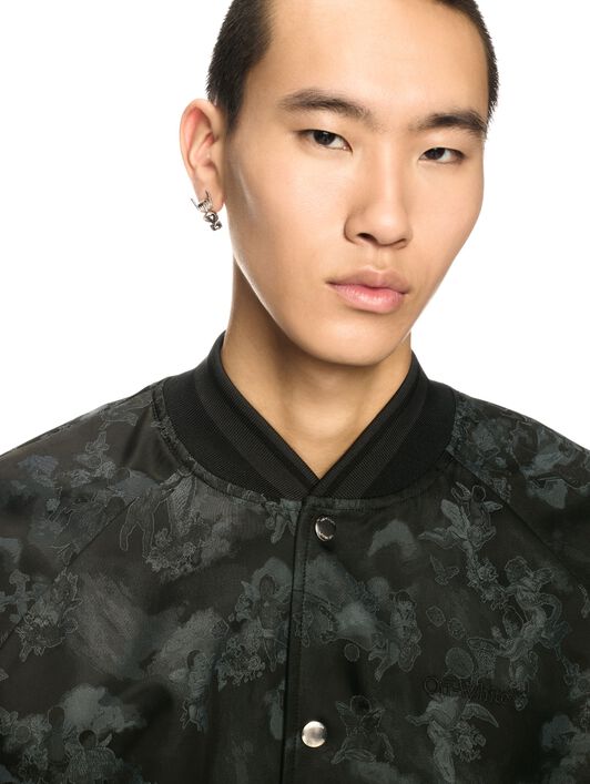OFF WHITE Black Fresco Souvenir Varsity Jacket BLACK OMEH05AS25FAB002