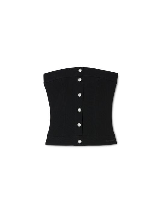 OFF WHITE Black Jersey Corset Top BLACK OWAD25TS25JER001