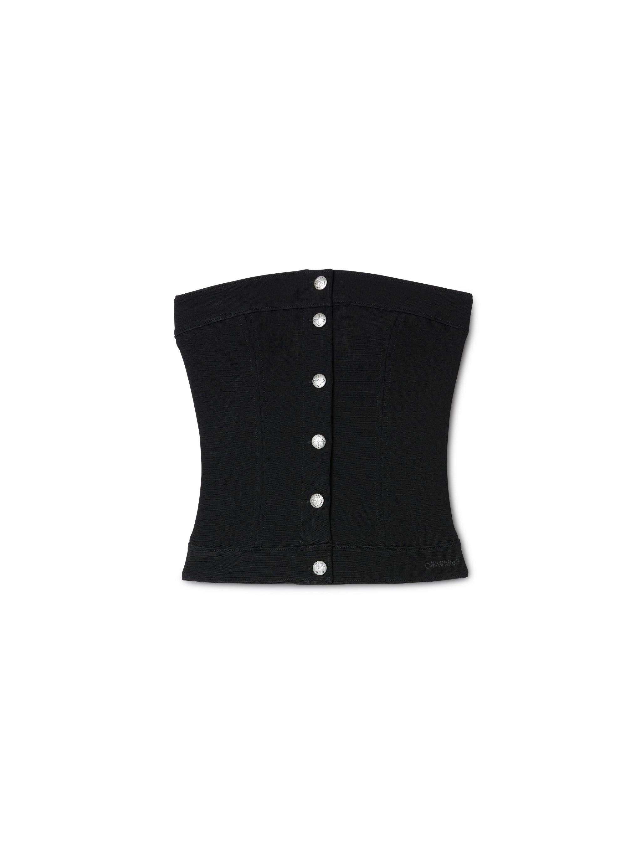 OFF WHITE Black Jersey Corset Top BLACK OWAD25TS25JER001