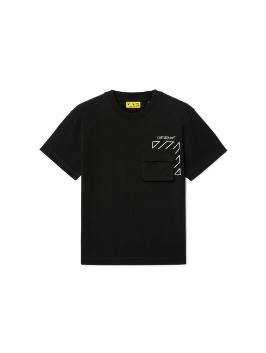 OFF WHITE Cargo T-Shirt BLACK OBAA016S25JER001