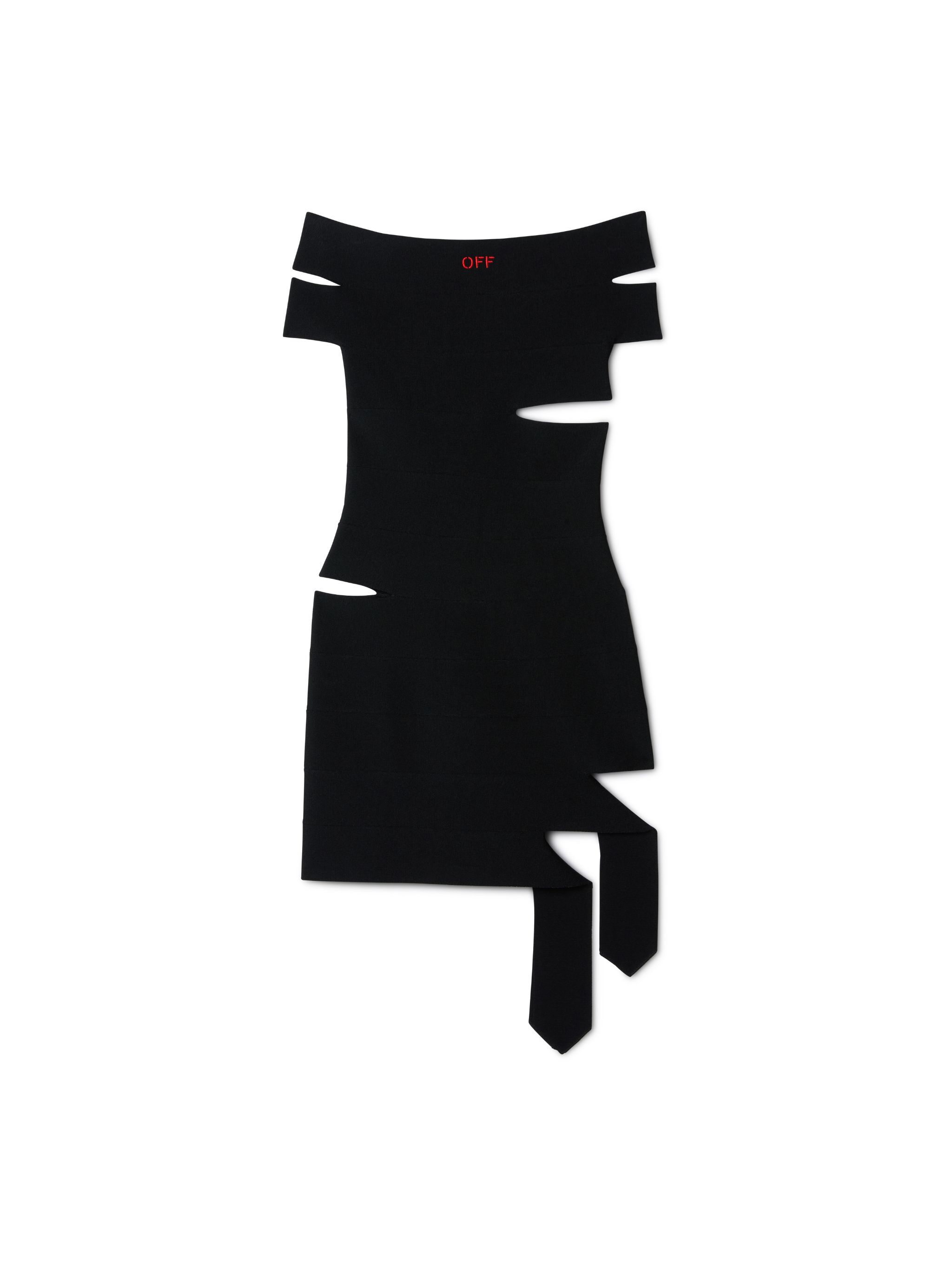 OFF WHITE Schwarzes Aurora Bandeau Mini-Kleid SCHWARZ OWHI12BS25KNI001