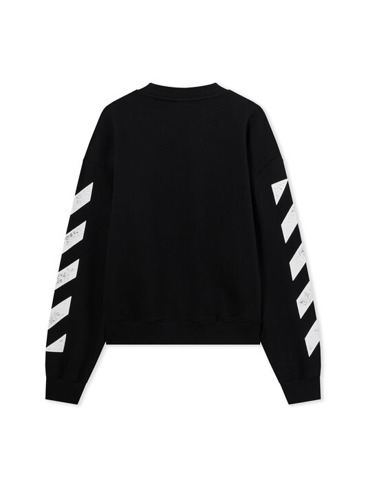 LAB L/AB Diagonal Crewneck Sweatshirt BLACK 44LABF26K052