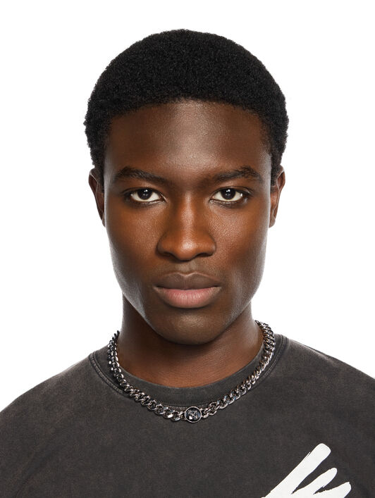 OFF WHITE Round Arrow Necklace SILVER - BLACK OMOB15SF25MET001