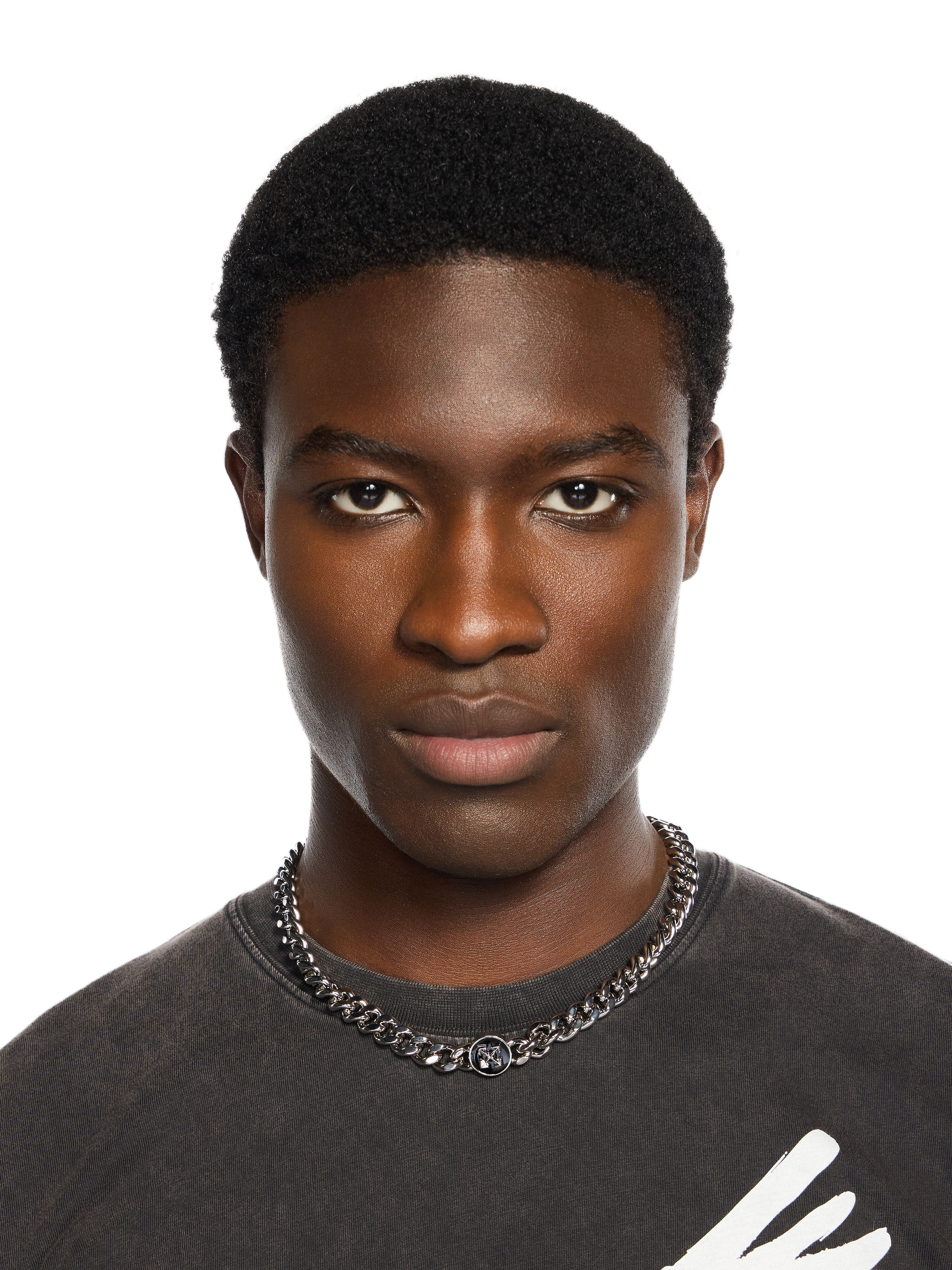 OFF WHITE Round Arrow Necklace SILVER - BLACK OMOB15SF25MET001