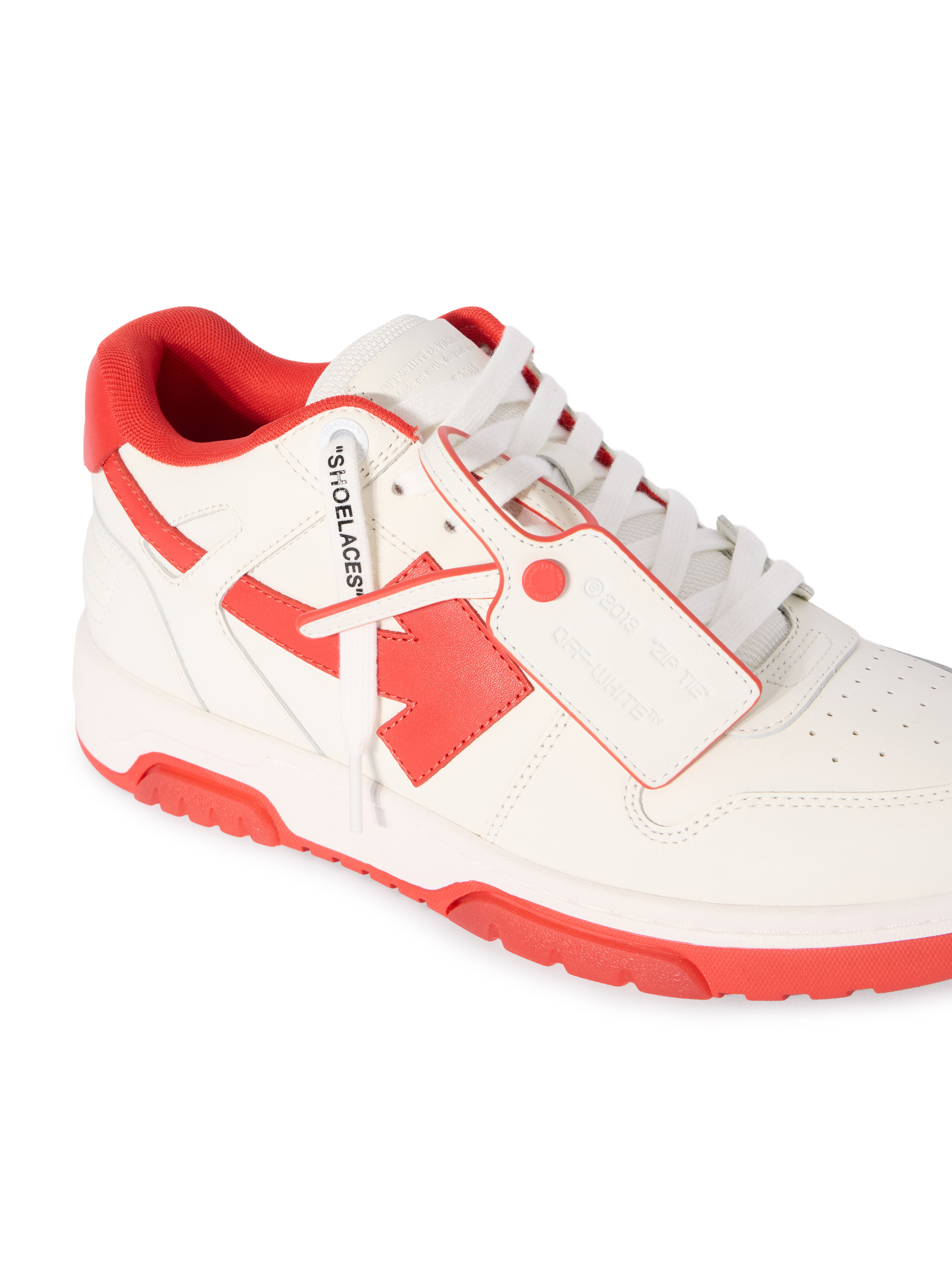 OFF WHITE Out Of Office Leather Sneakers WHITE - RED OMIA189F25LEA001