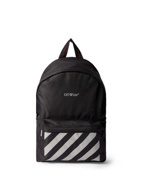 OFF WHITE Reflective Logo Backpack BLACK - REFLECTIVE OBNB001F25FAB001