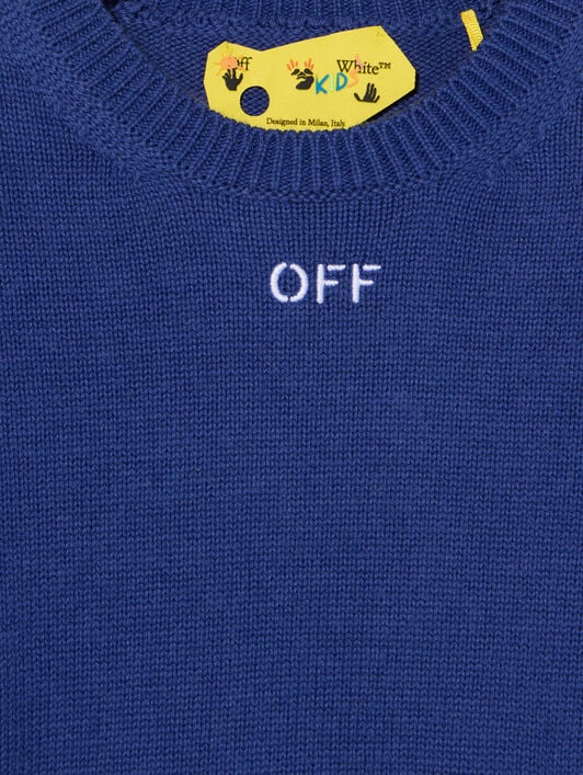 Off Stamp Knit Crew Sweater OFF WHITE Off Stamp Knit Crew Sweater BLUE - WHITE OBHE001F25KNI002