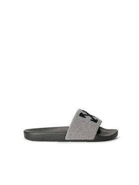 OFF WHITE Arrow Terry Slider SMOKE/ BLACK OMIU003F25FAB001