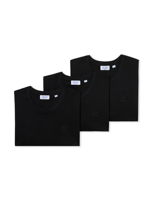 OFF WHITE Arrows Undershirts 3-Pack BLACK OW9100050