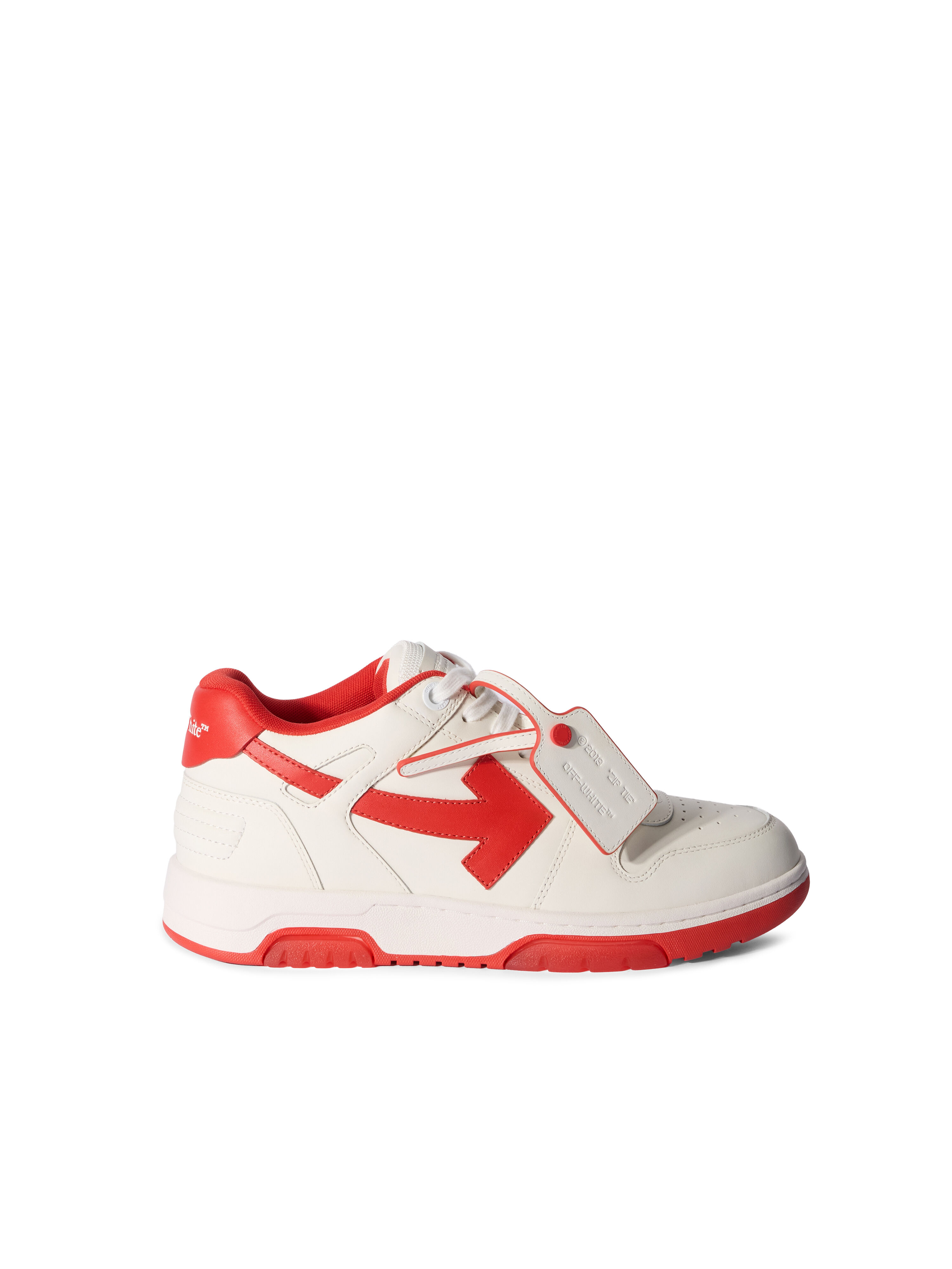 OFF WHITE Out Of Office Leather Sneakers WHITE - RED OMIA189F25LEA001