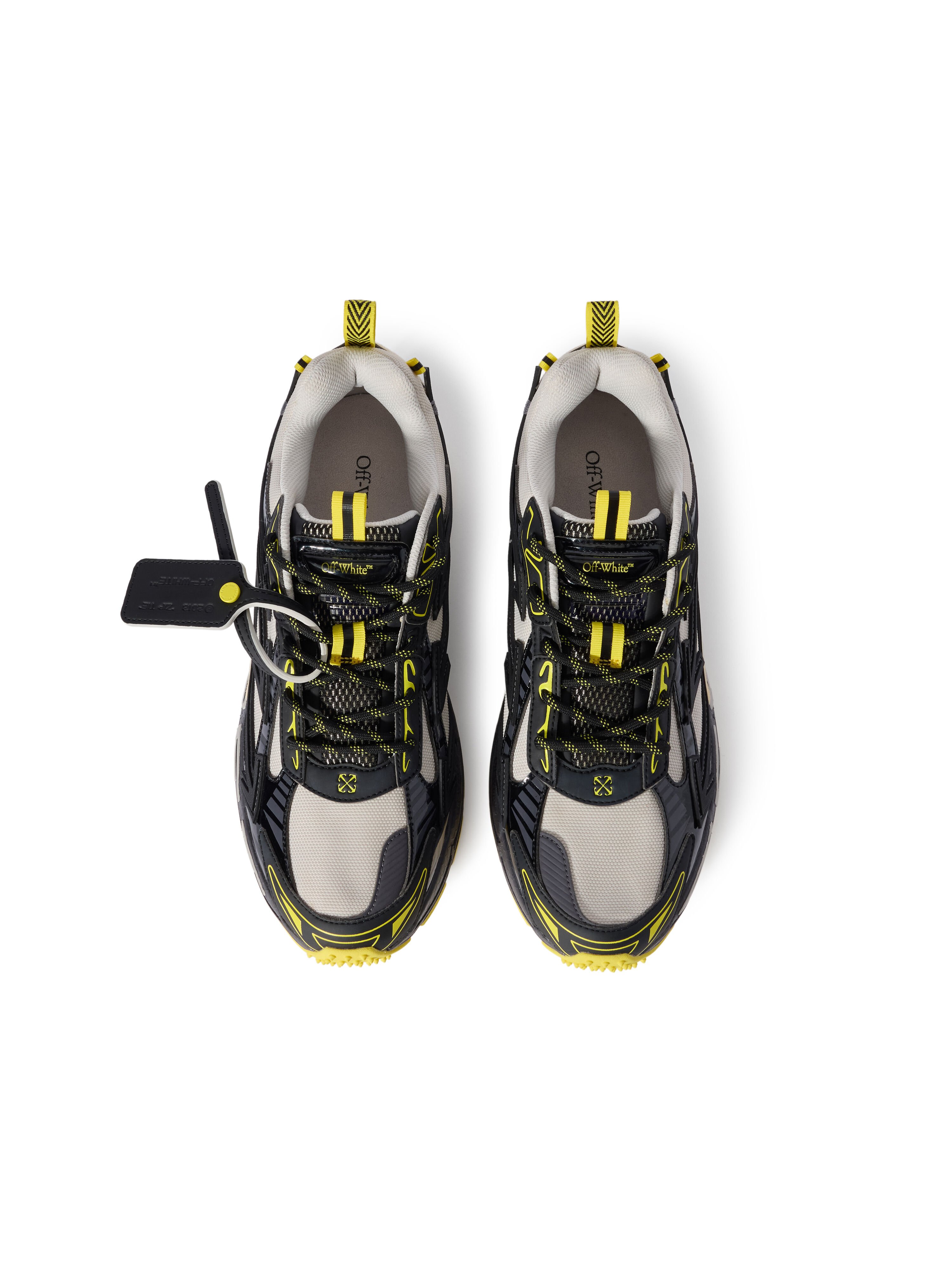 OFF WHITE Be Right Back Sneakers BLACK - LEMON YELLOW OMIA295F25FAB002