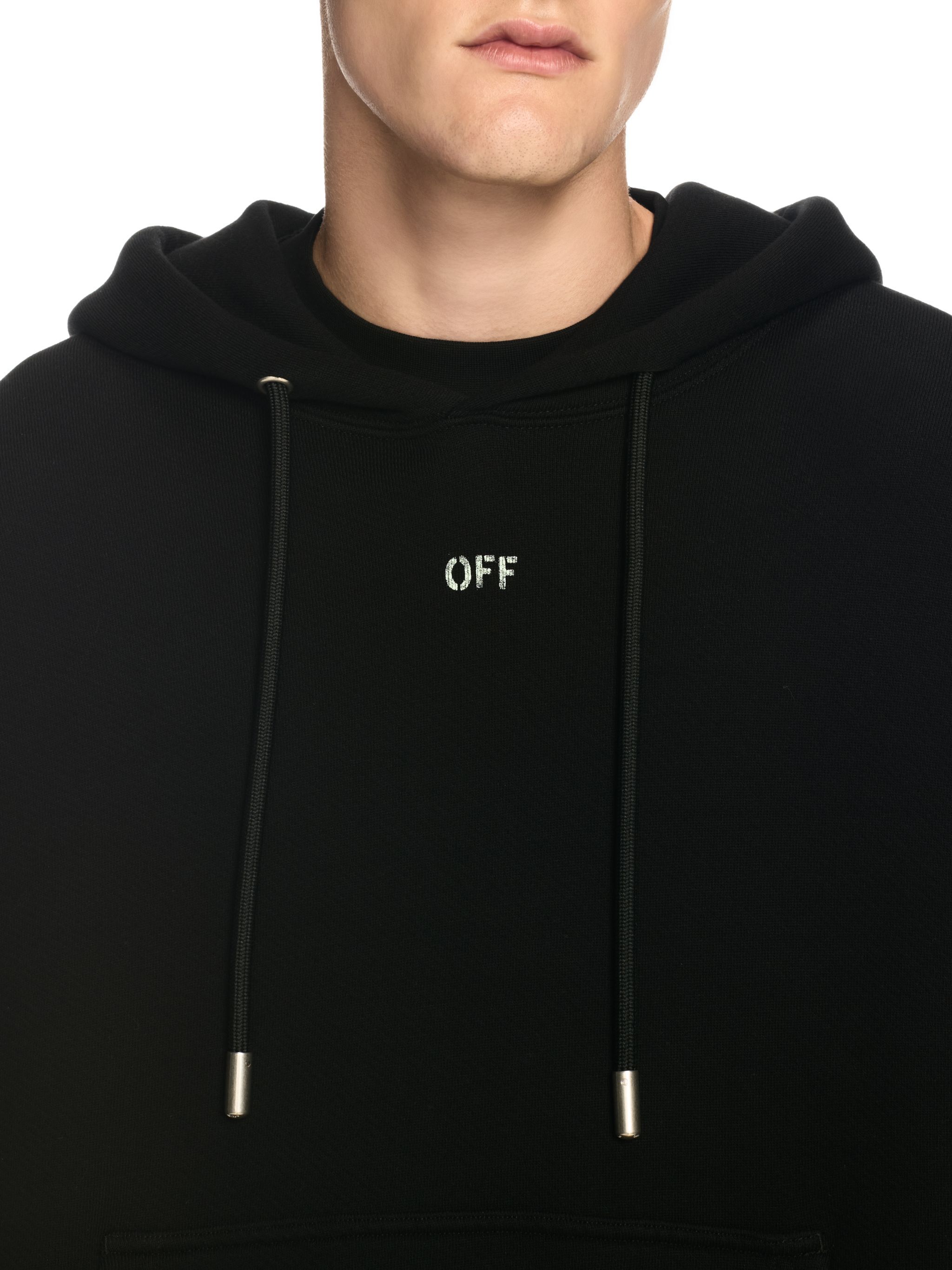 OFF WHITE Black Vibe Arrow Hoodie BLACK OMBB085S25FLE00L