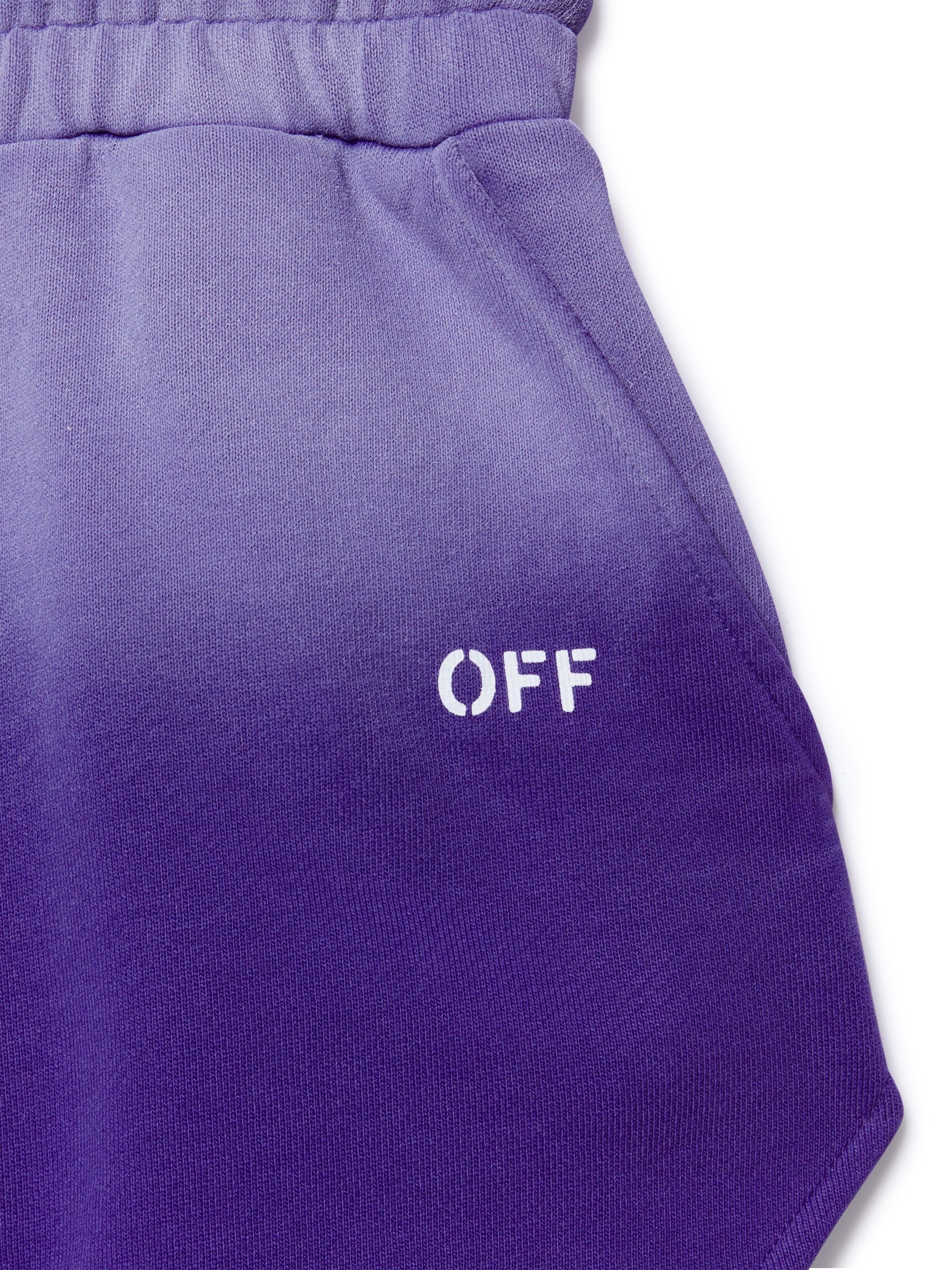 OFF WHITE Bleached Stamp Shorts PURPLE OGCI001S25FLE002