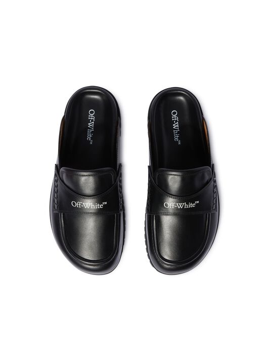 OFF WHITE Black Leather O Slip-On Loafer BLACK OWIJ04GC99LEA001