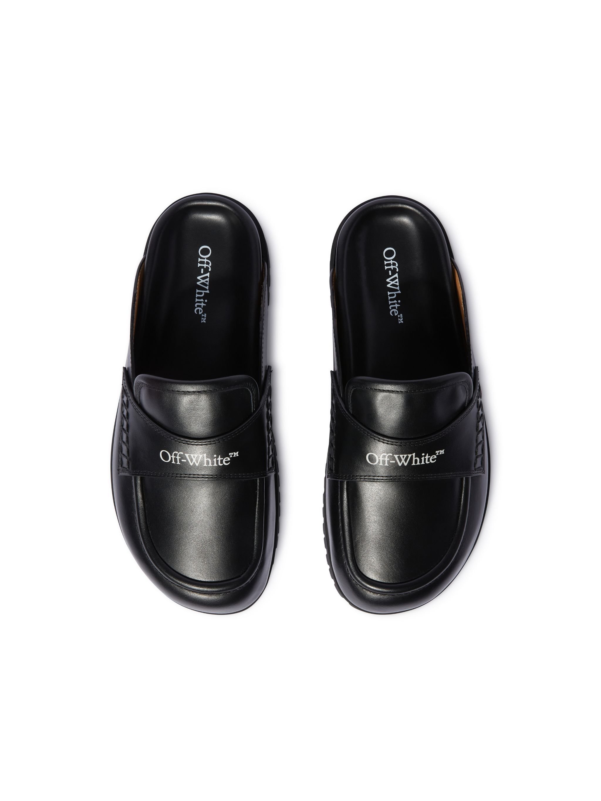 OFF WHITE Black Leather O Slip-On Loafer BLACK OWIJ04GC99LEA001