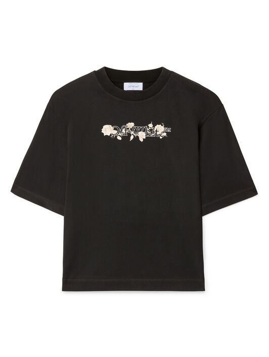 OFF WHITE Black Bookish Roses Boxy T-Shirt BLACK OWAA124S25JER002
