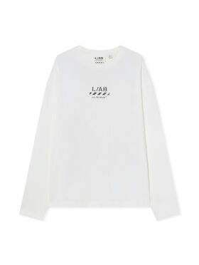 LAB L/AB Diagonal Long-Sleeve T-Shirt WHITE 44LABF26T051