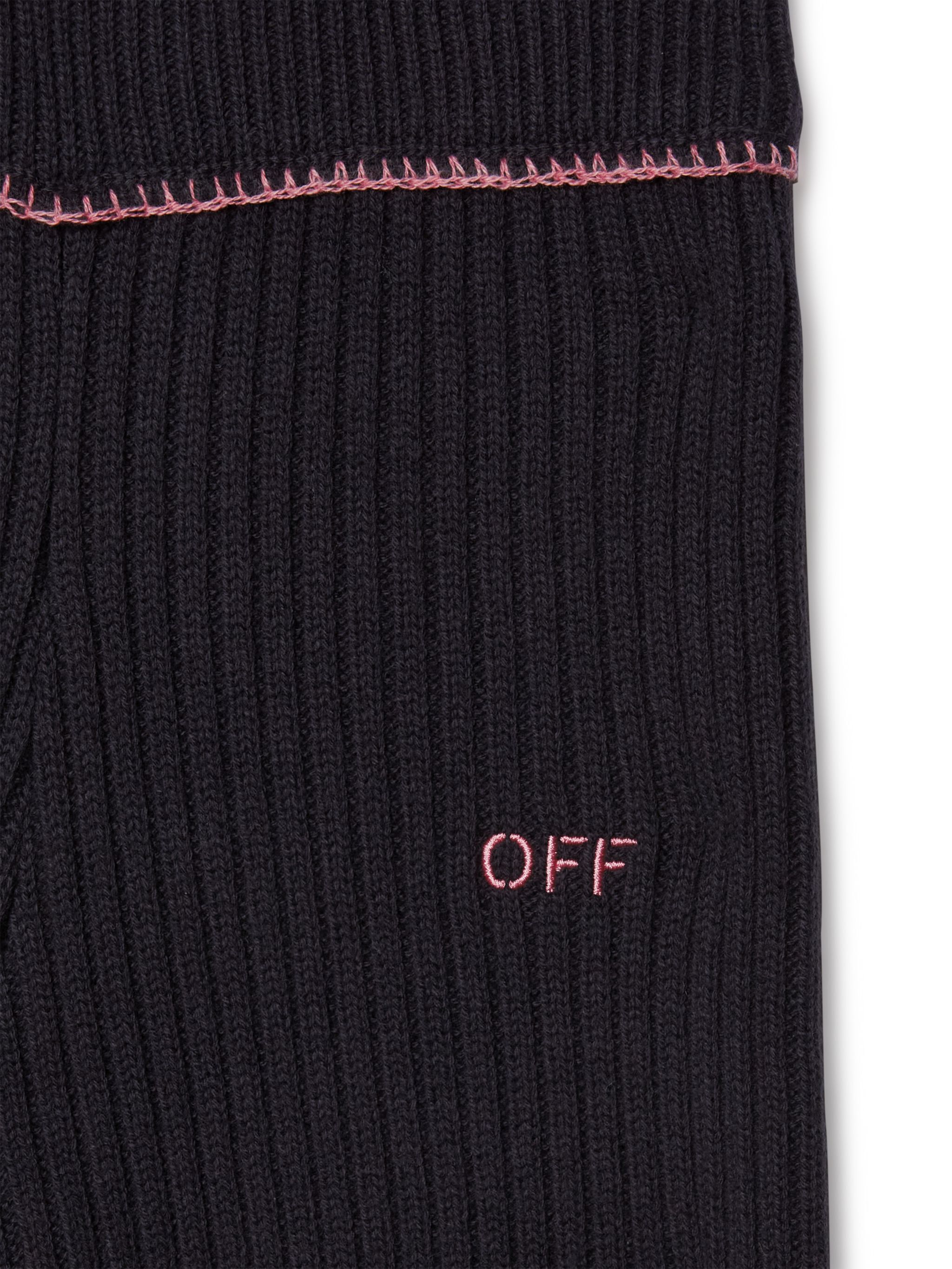 OFF WHITE schwarze gerippte hose mit "off" logo SCHWARZ OGHG001F24KNI001