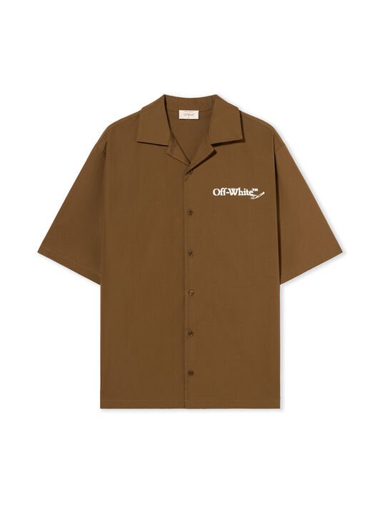 OFF WHITE Scribble Arrow Poplin Shirt BEECH - WHITE OMGG01FF25FAB004