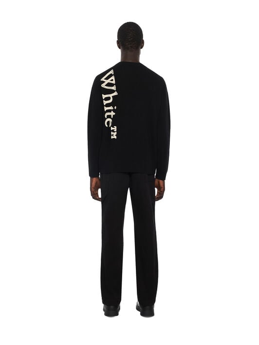 OFF WHITE Vertical Bookish Crewneck Sweater BLACK 44MHE213F26K001
