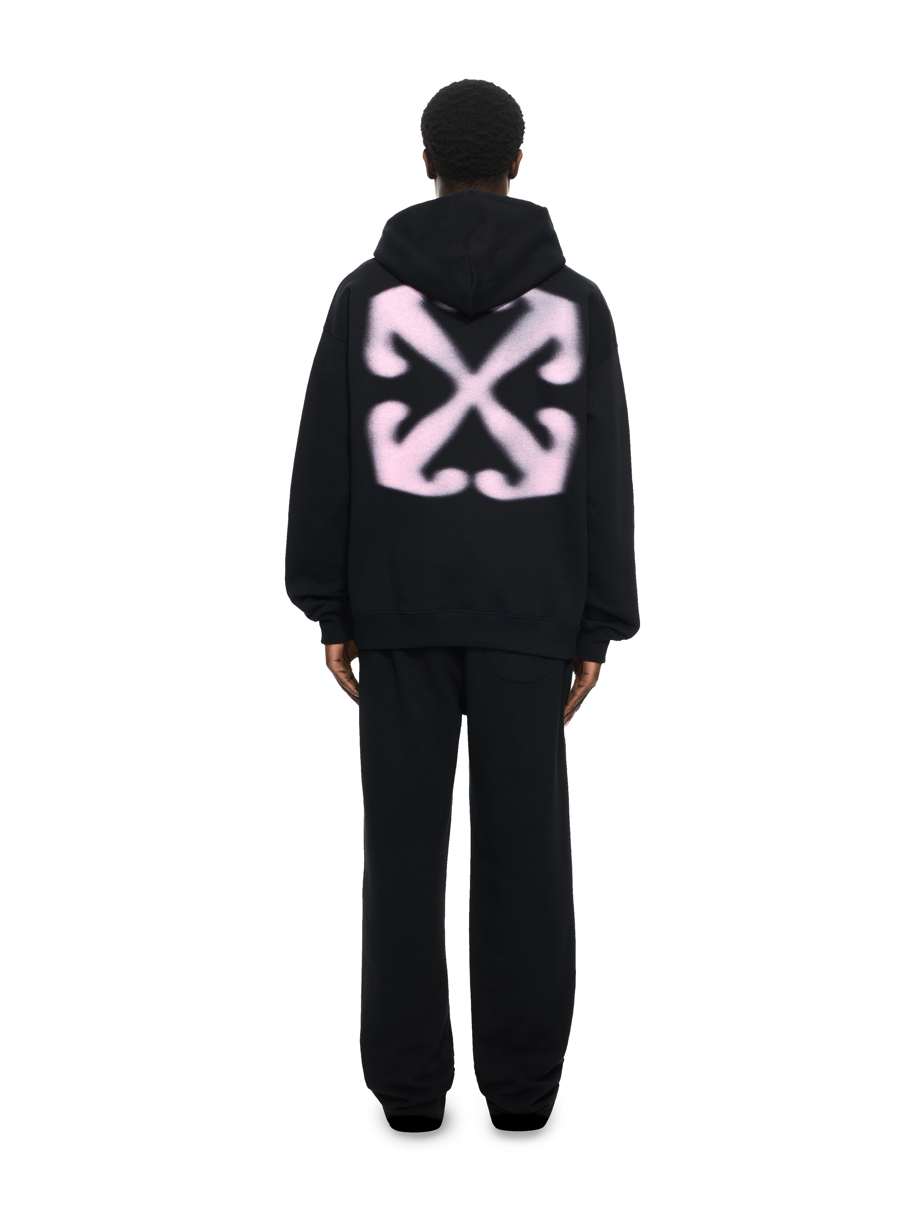 OFF WHITE Vanish Arrow Skate Hoodie BLACK-CHALK PINK 44MBB085G5F00P