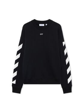 OFF WHITE Cornely Diagonal Crewneck Sweatshirt BLACK 44MBA054G5F005