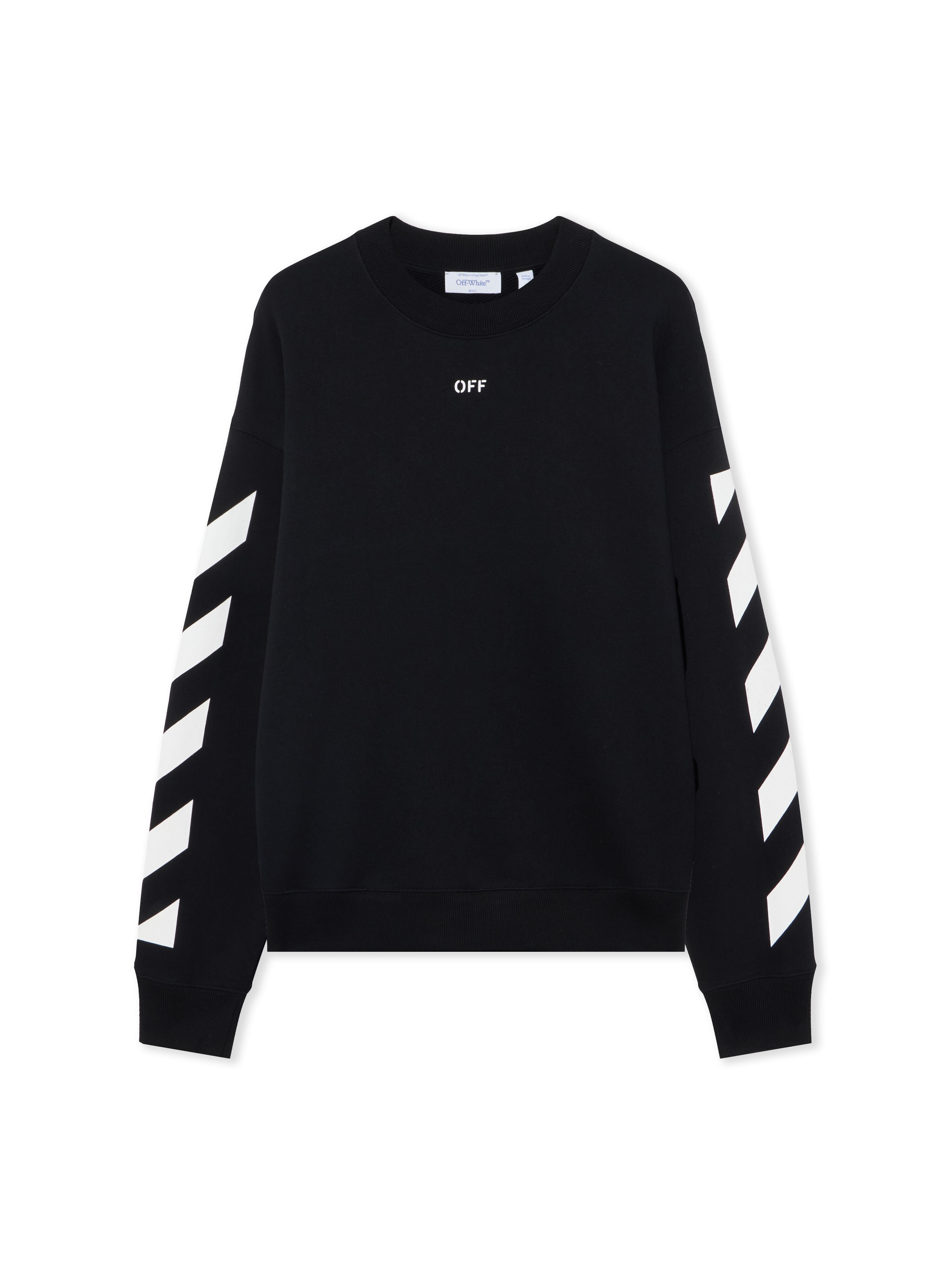 OFF WHITE Cornely Diagonal Crewneck Sweatshirt BLACK 44MBA054G5F005