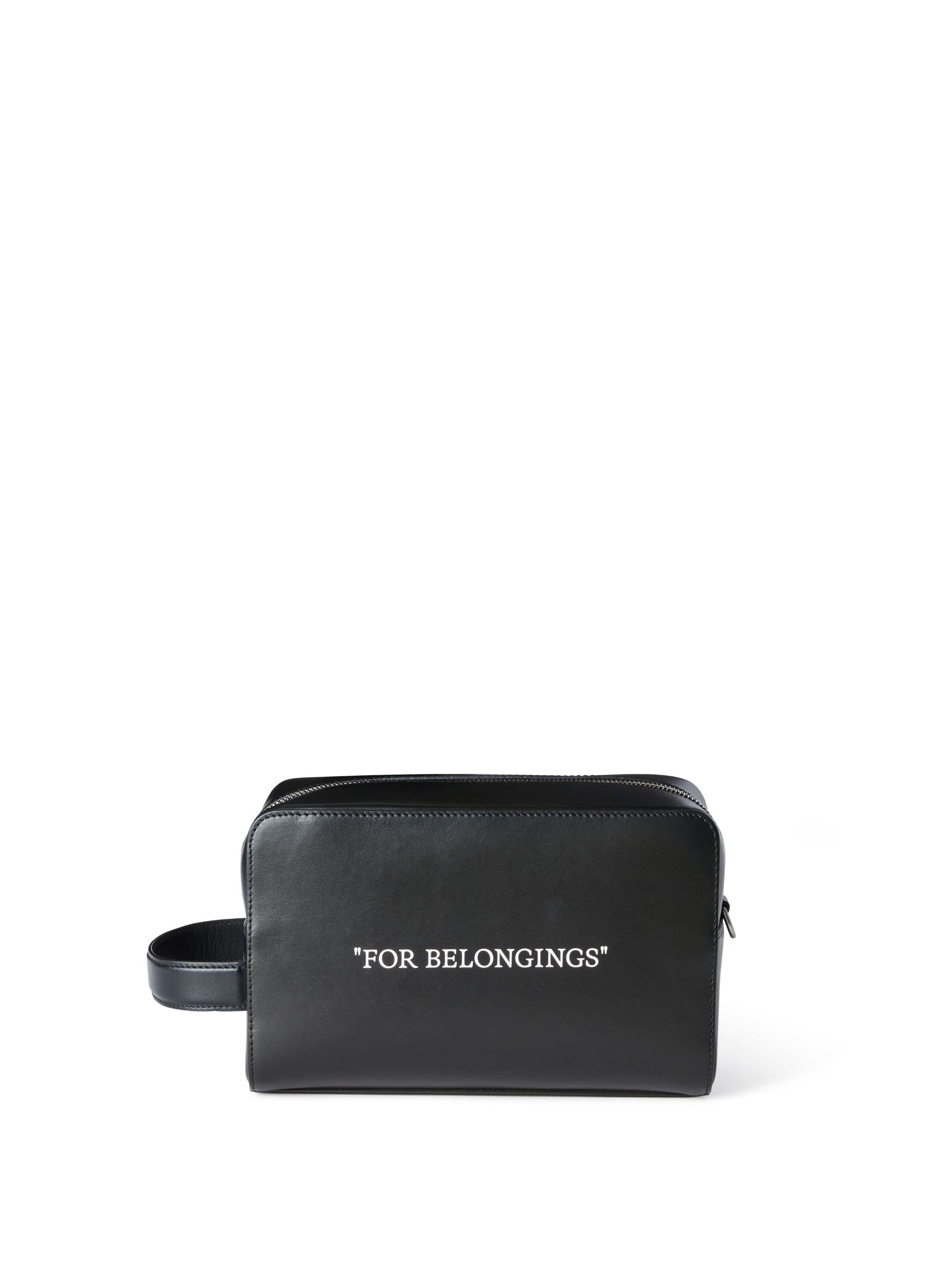 OFF WHITE Quote Bookish Toiletry Pouch BLACK OMNS028C99LEA001