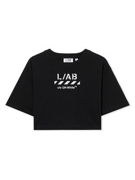 LAB L/AB Diagonal Crop T-Shirt Black Night LABF2639A00037T
