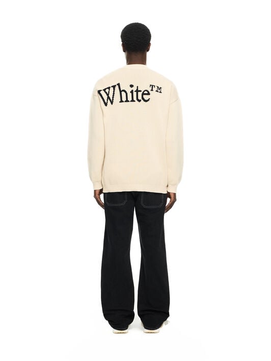 OFF WHITE Bookish Shared Cot Knit Crewneck CREAM 44MHE20QS26K001