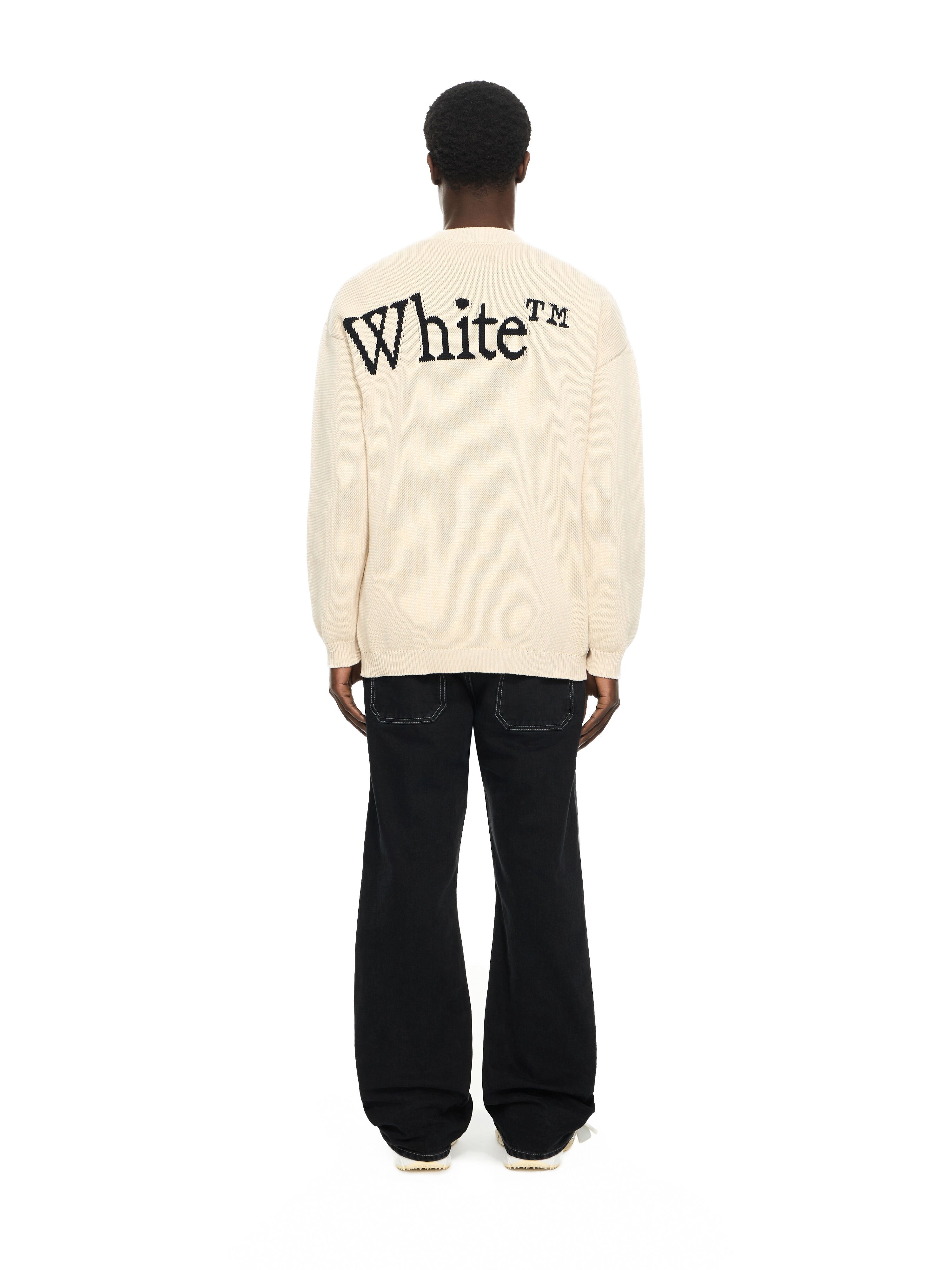 OFF WHITE Bookish Shared Cot Knit Crewneck CREAM 44MHE20QS26K001