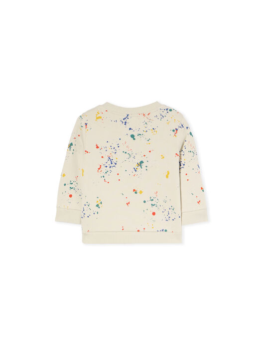 OFF WHITE Splat Crewneck Logo Sweatshirt LIGHT GREY - MULTICOLOR OBXC001F25FLE002