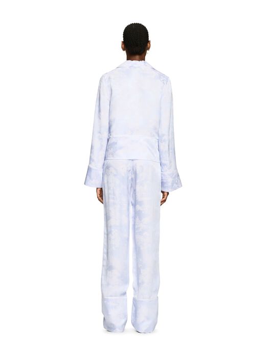 OFF WHITE Pantaloni Stile Pigiama Bianchi Con Motivo Affresco BIANCO OWCA18KS25FAB001