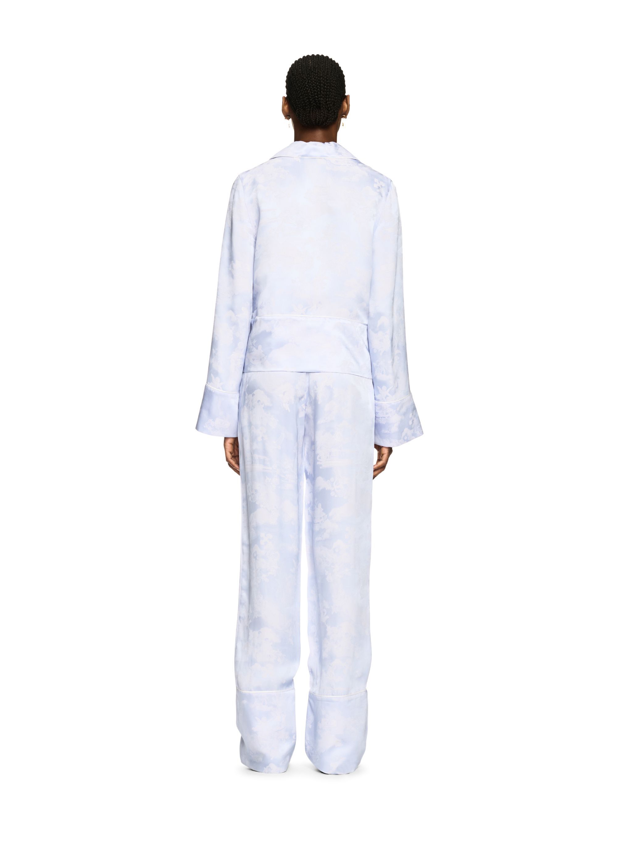 OFF WHITE Pantaloni Stile Pigiama Bianchi Con Motivo Affresco BIANCO OWCA18KS25FAB001