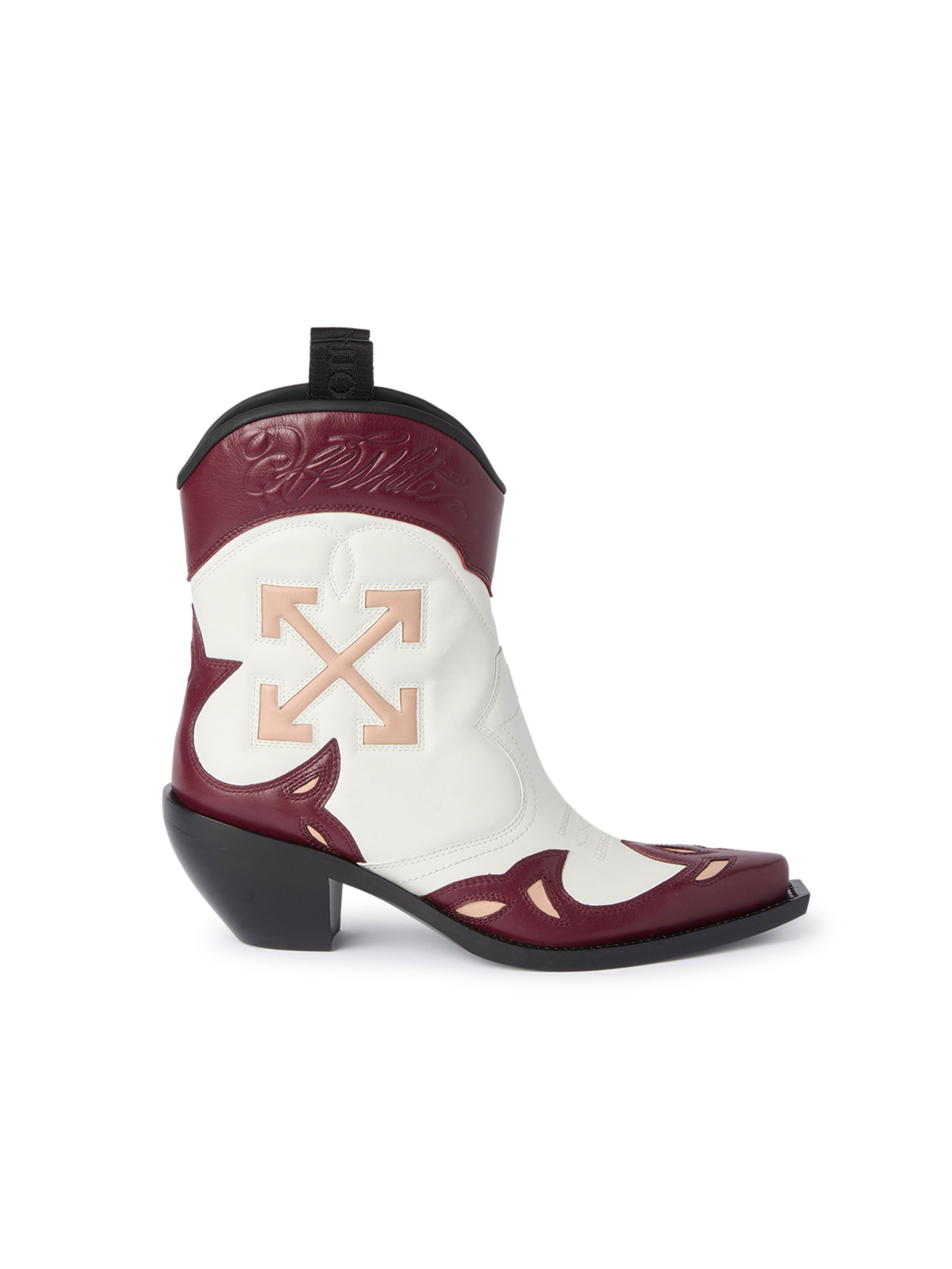 Santiago Texan Ankle Boots OFF WHITE Santiago Texan Ankle Boots OFF WHITE/BURGUNDY OF06091101