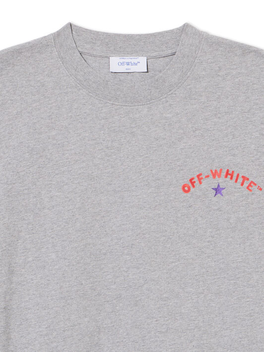 OFF WHITE Star Arrow Skate  T-Shirt GREY MELANGE - BLACK OMAA120S25JER008