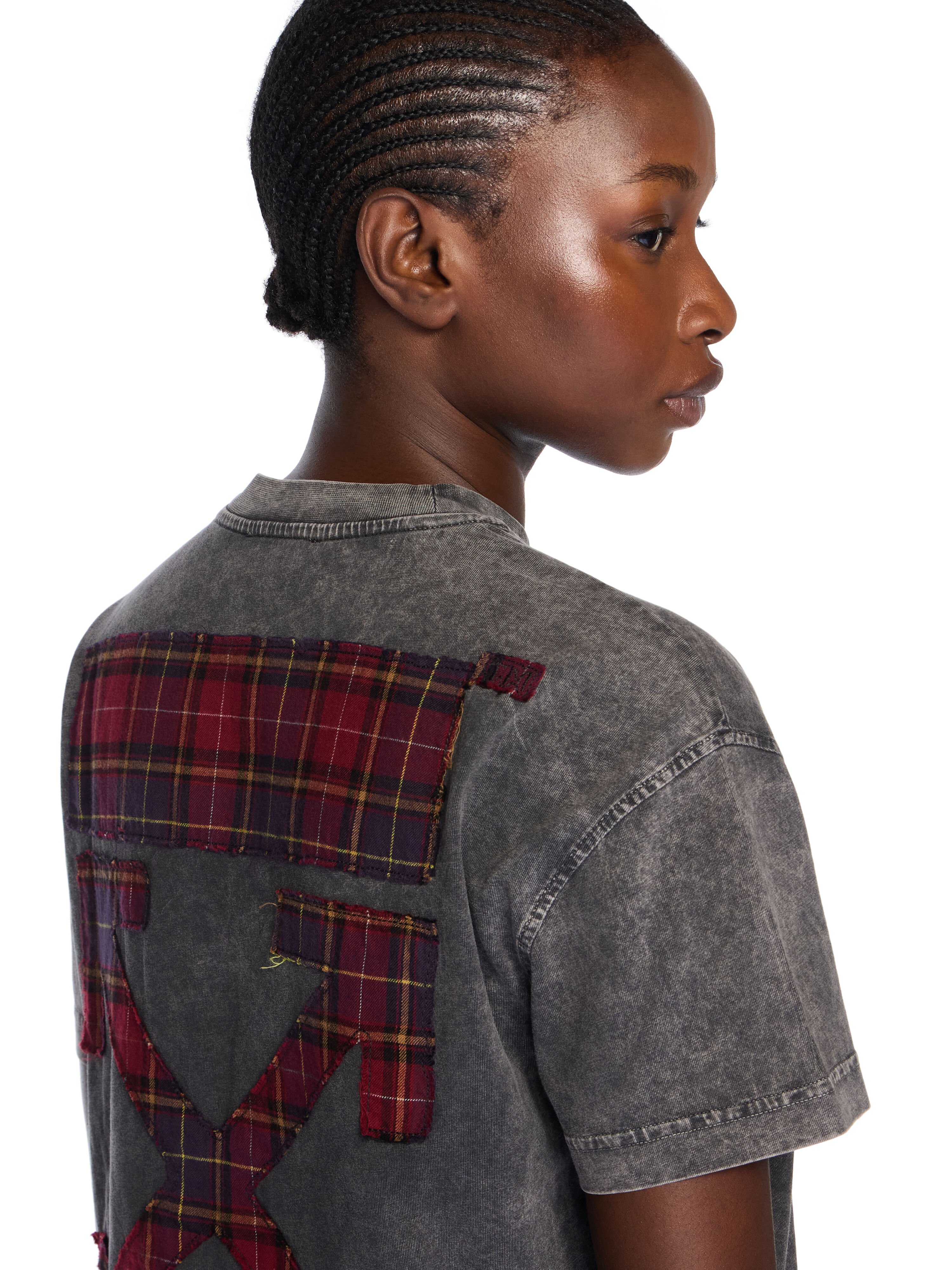 Check Flan Arrow Logo Tee OFF WHITE Check Flan Arrow Logo Tee MARBLE BLACK-WHITE OWAA089F25JER003