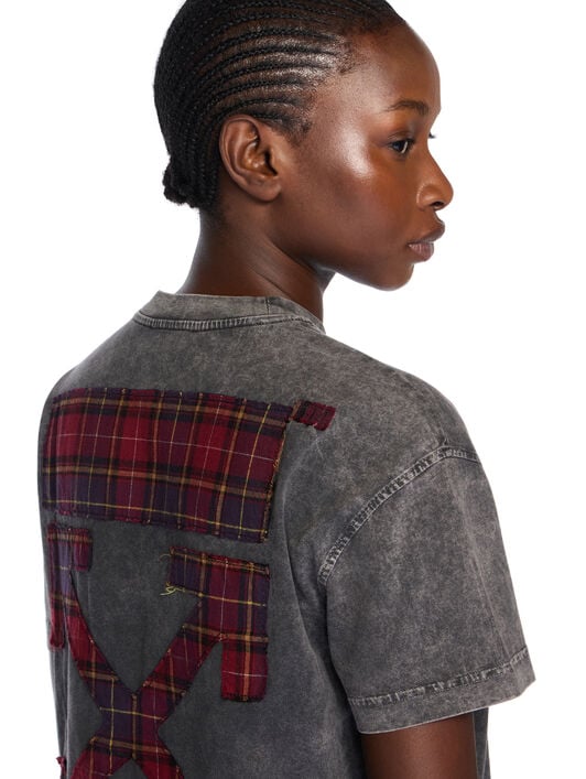 Check Flan Arrow Logo Tee OFF WHITE Check Flan Arrow Logo Tee MARBLE BLACK-WHITE OWAA089F25JER003