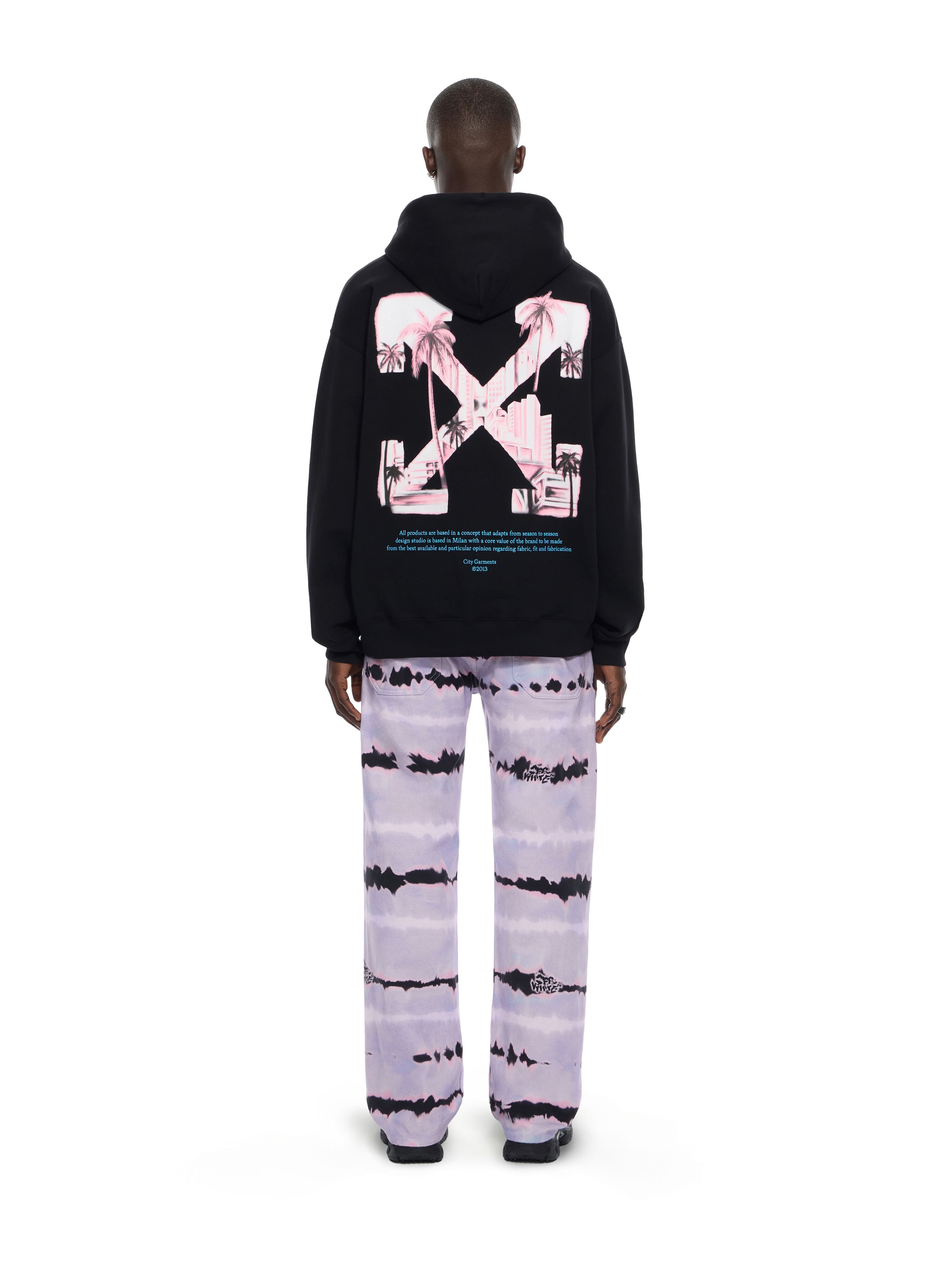 OFF WHITE Miami City Garments Skate Hoodie BLACK 44MBB085S26F01I