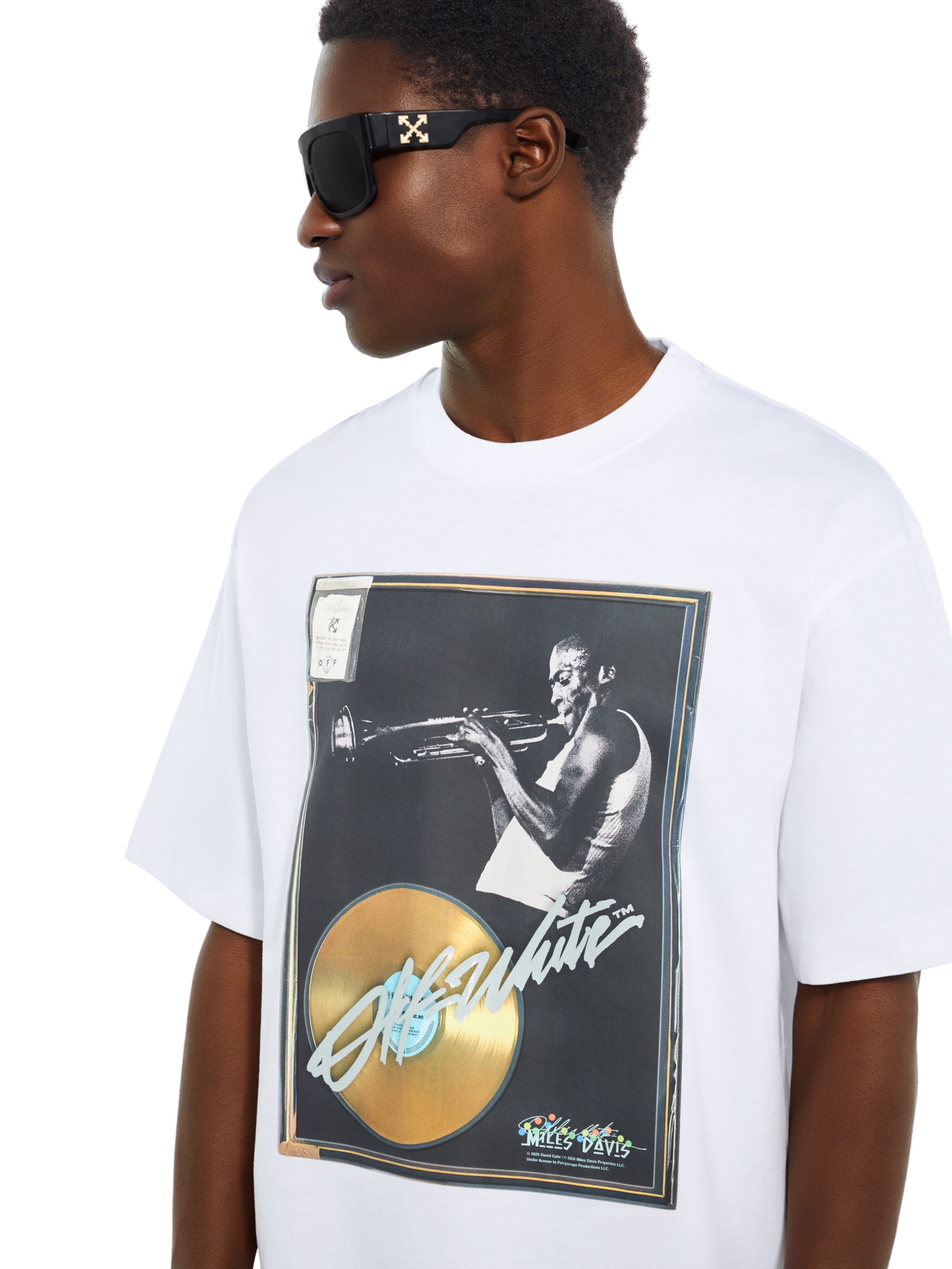 Miles Davis Certified Gold Skate T-Shirt OFF WHITE Miles Davis Certified Gold Skate T-Shirt WHITE 44MAA120W26J003