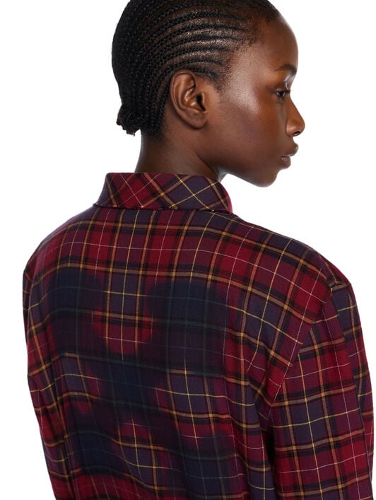 Check Flannel Arrow Dress OFF WHITE Check Flannel Arrow Dress BORDEAUX/PURPLE-BLUE IRIS OWDG00CF25FAB001