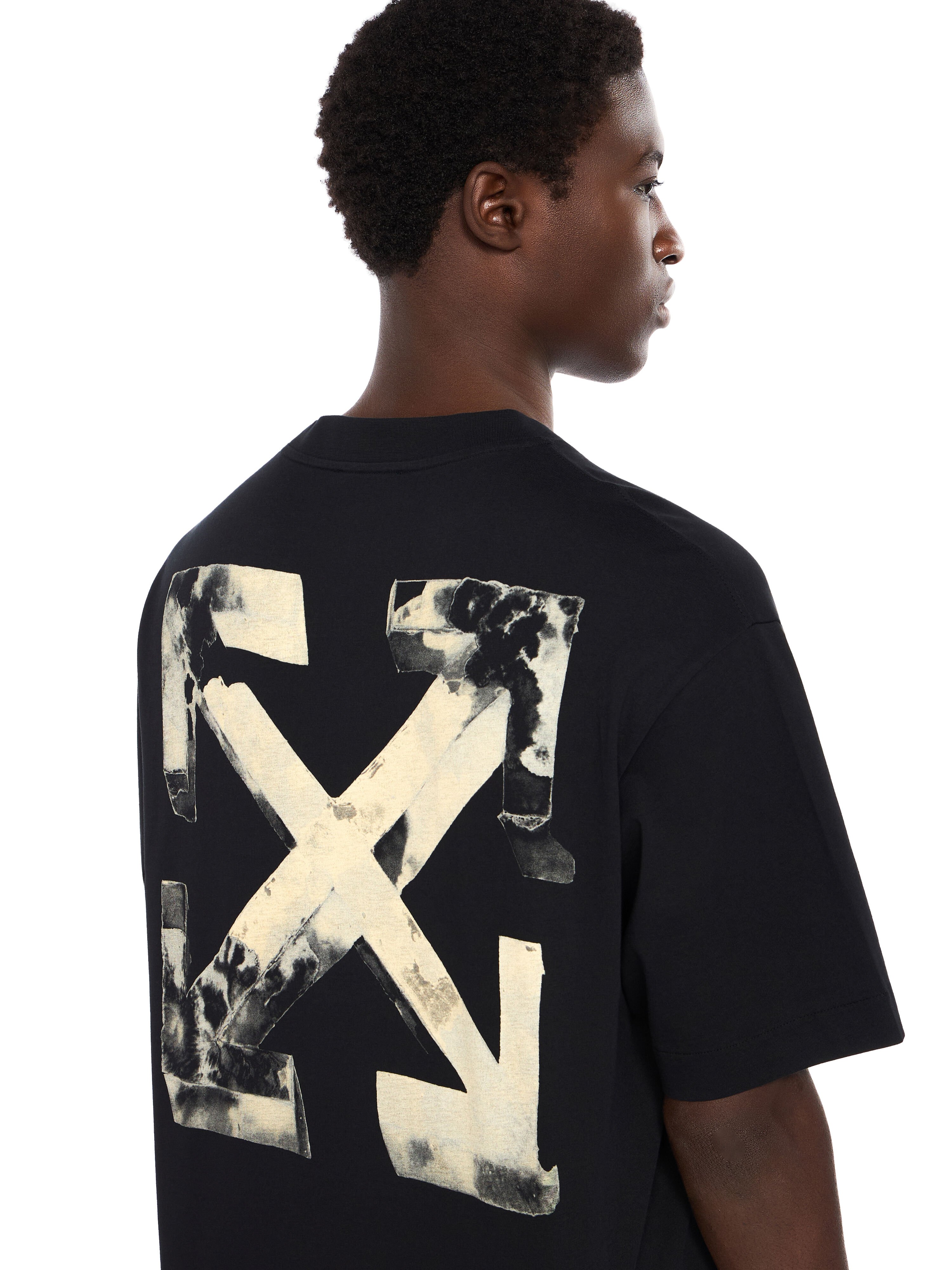 OFF WHITE Cloudy Arrow Skate Logo T-Shirt BLACK - DOUBLE CREAM OMAA120F25JER00G