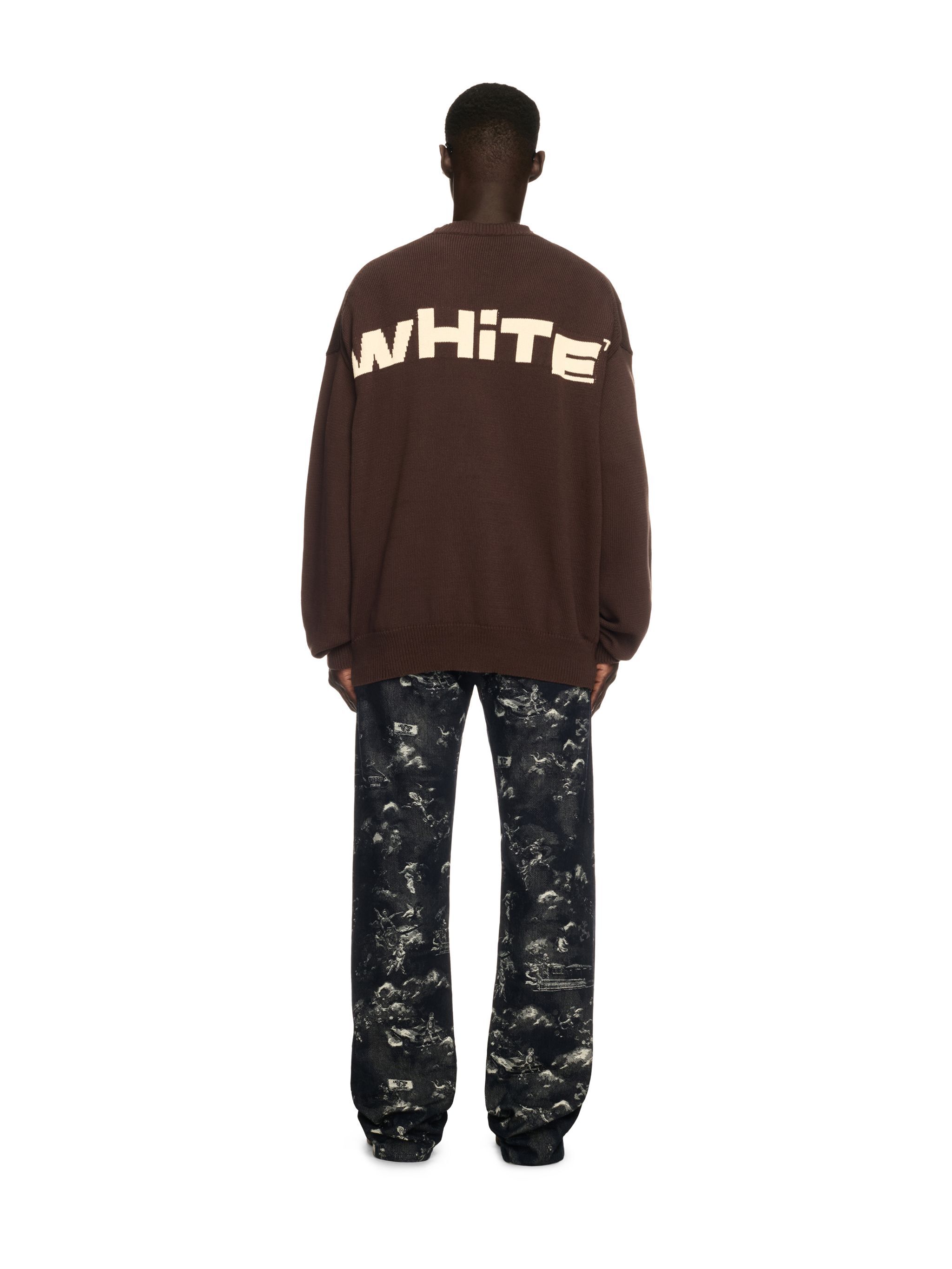 OFF WHITE Black Off Split Knit Sweater BROWN OMHE20AS25KNI002